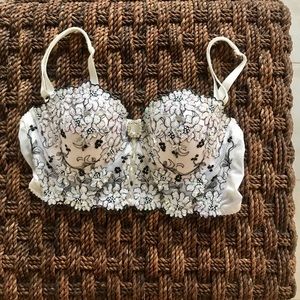Bustier in white with print